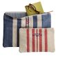 Mark and Graham - Striped Zip Jute Pouch/$35-$45