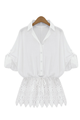 White Scalloped Lace Shirt from Goodnight Macaroon